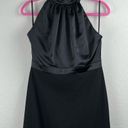 After Six  Black High Neck Halter Open-Back Maxi Dress With Scarf Tie Size 12 NWT Photo 6