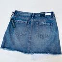 BLANK NYC Acid Trip Denim Skirt 28 Light Wash Asymmetrical Button Raw Hem Wrap Photo 8