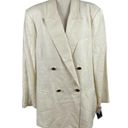 Jennifer Moore VTG  100% Linen Double Breasted Career Blazer Cream Oversized 18W Photo 15