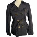 Buttons Luxury Japanese Brand Noue Rue Pea Coat S Black Belted  Lined Pockets Photo 0