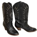Dingo  Black Leather Starburst Western Cowboy Boots Size 6 Photo 1