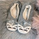 Lounge Kitty Cat Slippers Gray Plush Sequins House Shoes  Dorm Womens 8 9 Photo 1