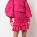 Alexis  Marilena Smocked Off-shoulder Blouson-sleeve Dress In Fuchsia Dot XS Photo 0