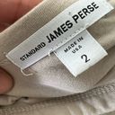 James Perse  V-neckline Ruched Bodycon Mini Shirt Dress Beige Size Medium Photo 99