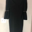 Alexis  Black Trumpet Sleeve Strapless Amelie Midi Dress XS Photo 2