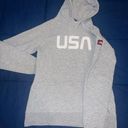 The North Face  USA Pullover Hoodie Long‎ Sleeve Gray Fleece Lined Women’s Size S Photo 0