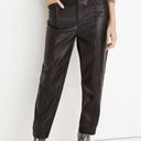 Madewell  Vegan Leather Pull-On Paperbag Pants Black Size 6 Photo 0