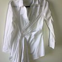 Natori cotton poplin side drape button doown Blouse White Photo 7