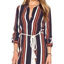 Tularosa  STRIPED LONG SLEEVE JAMES ROPE TASSEL BELT SHIRT DRESS Photo 0