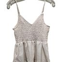 Wishlist  Smocked Peplum Tank Top Cream Size Small Photo 3