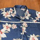 Floral blue satin sleep shirt size medium Photo 1