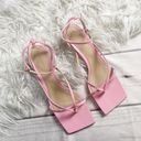  Bottega Veneta Square-Toe Heeled Sandals in Pink Size 42 Photo 2