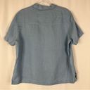 Vintage Blue Jamaica Bay |  100% Linen Casual Short Sleeve Button Shirt XL Photo 3