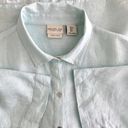 Rachel Zoe  Linen 3/4 Length Dolman Sleeve Button Down Shirt Blue Size S Photo 3