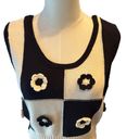 Industry  Republic Clothing Black and Ivory Floral Knit Sweater Tank Size Medium Photo 6