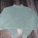 Hollister Green Cropped Sweater Photo 2