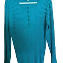 Coldwater Creek  Sweater Womens 2X Green Ribbed Pullover Long Sleeve Sweatshirt Photo 0