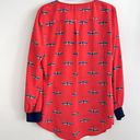 Style & Co  Red Vermillion Dragonfly Lightweight Blouse ~ Size Medium Photo 4