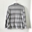 Kensie  Gray White Print Print Fleece Open Jacket Photo 4