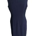 Calvin Klein Navy Blue Sheath Sleeveless Round Neck Business Casual Dress Photo 1