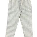 Lou & grey  Women’s Size L 100% Linen Striped Ankle Cropped High Rise Pants N204 Photo 0