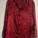 Jaclyn Smith red floral long sleeve pajama set, oriental, lightweight Photo 0