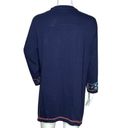 Coldwater Creek  Sweater Women Small Navy Blue Embroider Floral Cardigan Bohemian Photo 3