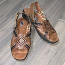 Dr. Scholls  Womens Comfort Strap Double Air-Pillo Sandals Tan Leather Size 6 Photo 0