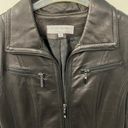 Anne Klein NWOT  Size Large Black Leather Coat Photo 1