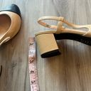 Tuckernuck  French Sole 8.5 Baton Leather Black Nude Cap Toe Ballet Heels Photo 4