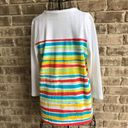 kim rogers  Crew Tee Top Relaxed Fit Medium Striped Photo 2