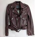 All Saints Balfern Leather Biker Jacket In Deep Berry Size 2 NEW Photo 0