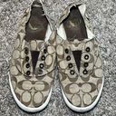Coach  Womens Size 6.5B Katie Canvas Slip On Sneaker Brown Signature Shoes Photo 0