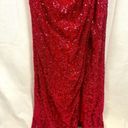 La Femme  Hot Pink Strapless Sequin Long Prom Gown Dress Rhinestone Accent 0 Photo 5