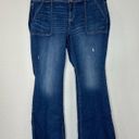 Torrid  Mid Rise Flare Vintage Stretch Jeans Women’s Size 22R Distressed Raw Hem Photo 3