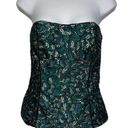 White House | Black Market Women's WHBM  Bandeau Corset Green Butterfly Wing Print Photo 0