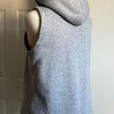 Grey Hoodie Vest, Gray Sleeveless Sweatshirt, Button Down Photo 3