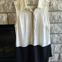 Christopher & Banks  sleeveless semi sheer half button down sleeveless top medium Photo 0