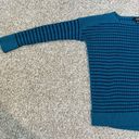 a.n.a A New Approach Teal and Navy Knit Striped Sweater Size Petite Small Photo 4