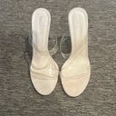 Boohoo  Clear Strap Suede Heels size 8 Photo 1