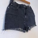 Everlane  The Way High Denim Jean Shorts Size 30 Charcoal Gray Photo 2