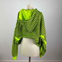 Ivy Park  x Adidas Solar Green Houndstooth Cropped Long Sleeve Hoodie Size Large Photo 6