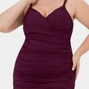 Halara NWT  Deep V Neck Adjustable Strap Ruched Bodycon Dress Crimson 2X Photo 0