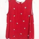 Popsugar  I Red Floral Sleeveless Top 100% Rayon Photo 0