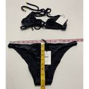 Onyx Shan Velvet Velour Triangle Swim Bikini Set  Black Top & Bottom Size 10 Photo 6