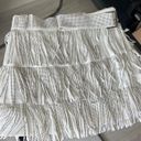 White Fringe Mini Skirt Size L Photo 1