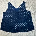 Nine Britton  XL Navy White Polka Dot Double VNeck Top Maternity Business Casual Photo 2