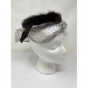 Pacific&Co Vintage G. Fox &  Fascinator Hat Brown Fur and Mesh Netting Bow Back Photo 5