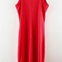 Gap  Sleeveless Crewneck Straight Cut Fitted Ribbed Tank Midi Dress Red XS Photo 9