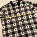 Dress Barn  winter snowman plaid checkered button down long sleeve top size Large Photo 6